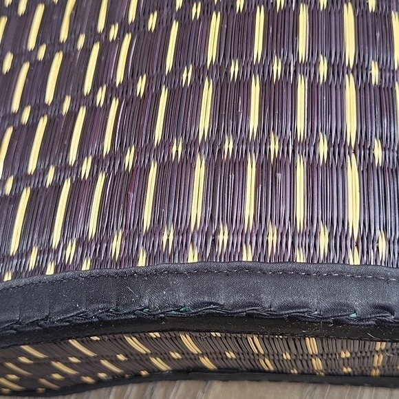 EUC Baskets of Cambodia natural straw Handbag shoulder bag, black tan - Picture 10 of 10